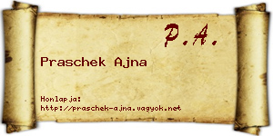 Praschek Ajna névjegykártya